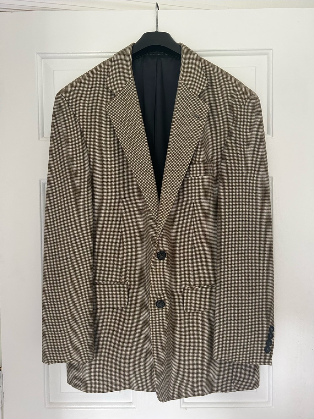 Oscar de la Renta Brown Houndstooth Sport Coat size Large